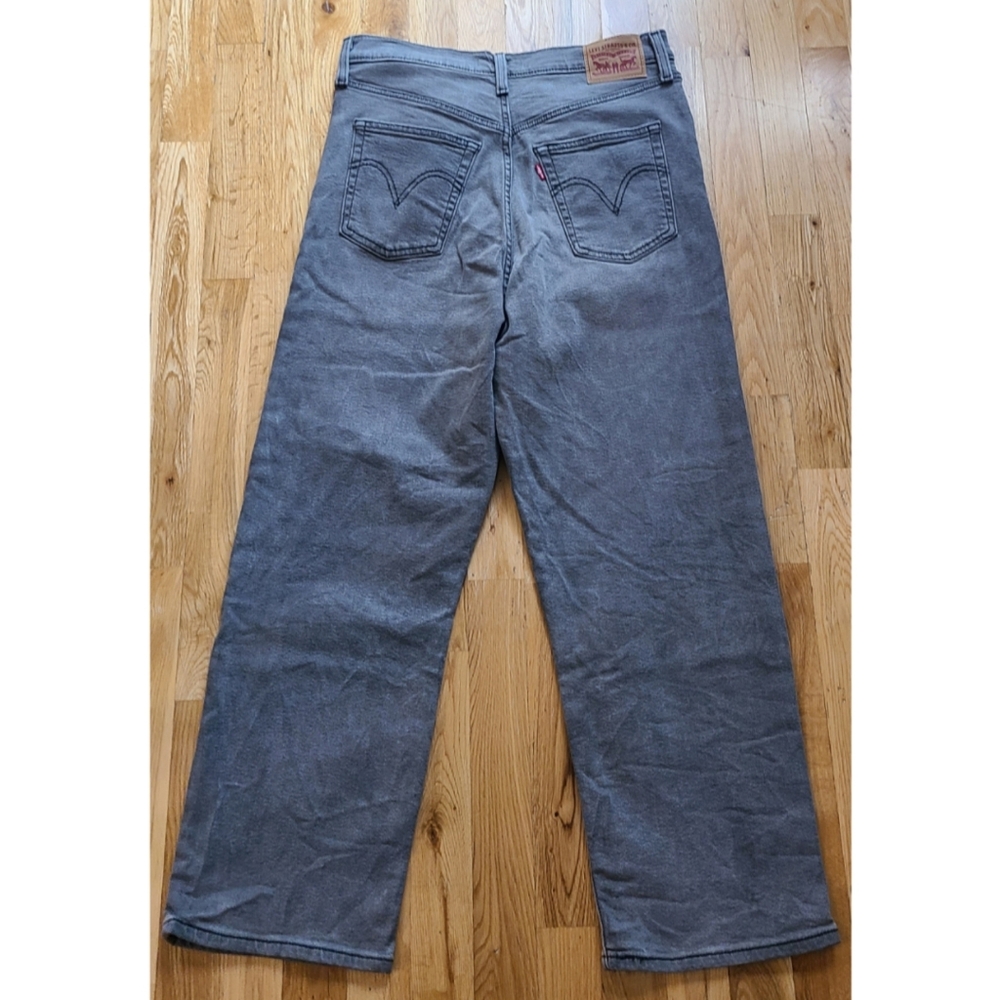 Levi's Ribcage Straight Ankle Women's Jeans Sz 30 Gray Wash Skater Grunge - Picture 6 of 11